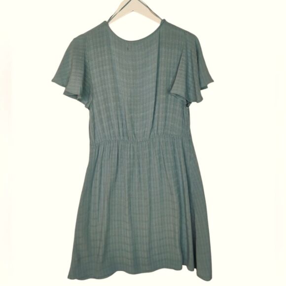 Primark Dress with Flutter Sleeves Blue Green Size 8 NWT - Picture 14 of 16